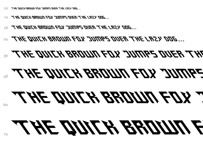 Zany Sharp font waterfall